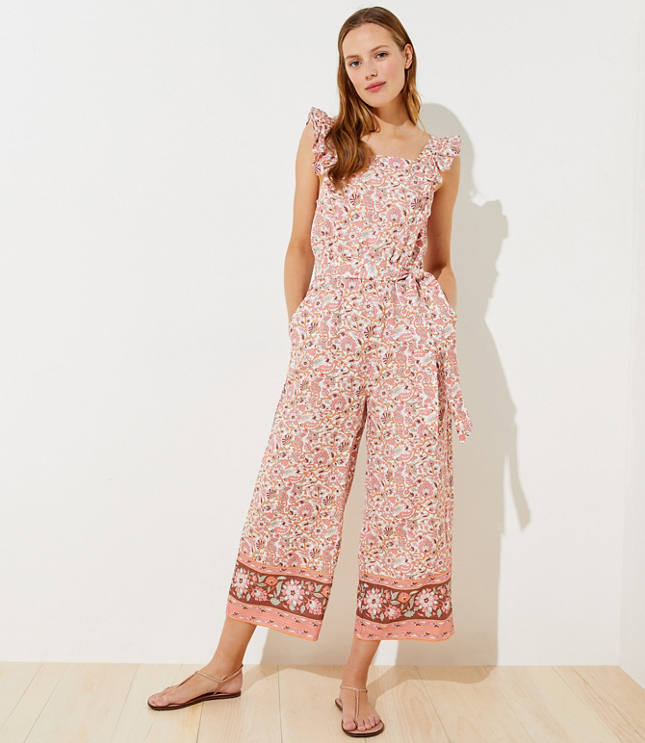 LOFT Beach Paisley Flutter Jumpsuit