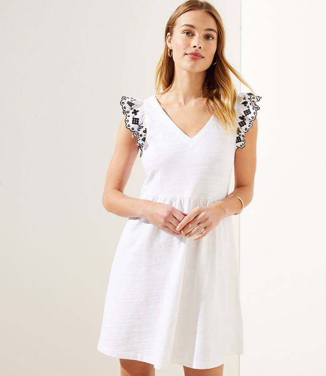 loft white eyelet dress