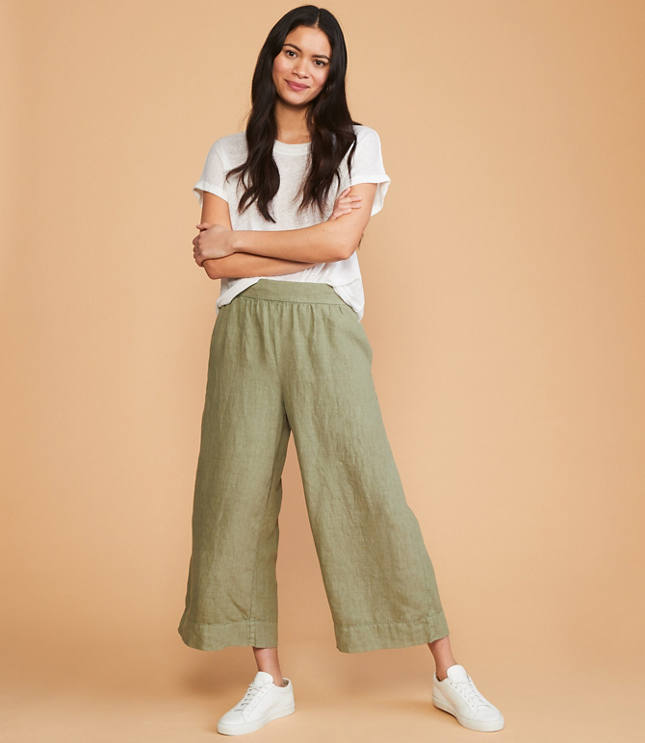 Lou & grey wide leg hot sale linen pants