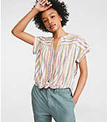 Lou & Grey Striped Tie Front Shirt carousel Product Image 1