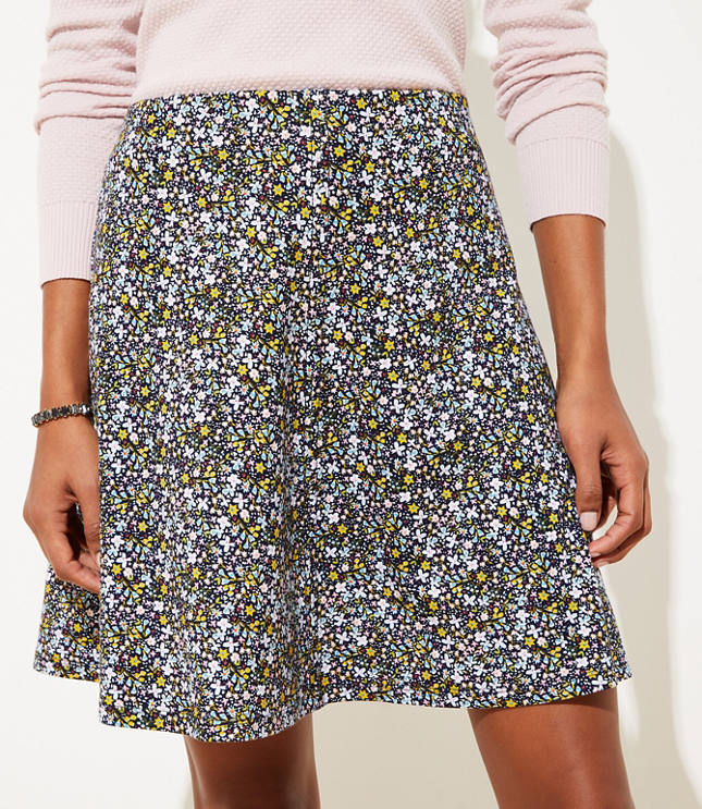 Floral Ponte Flippy Skirt