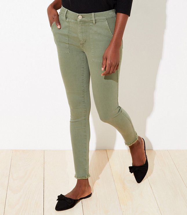 sage green skinny jeans
