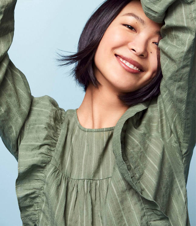 Ruffle Cropped Blouse