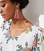 Floral V-Neck Puff Sleeve Blouse carousel Product Image 2