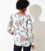 Floral V-Neck Puff Sleeve Blouse carousel Product Image 4