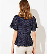 Dotted Peplum Top carousel Product Image 3
