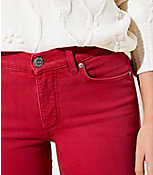 Petite Frayed Skinny Jeans in Rio Red carousel Product Image 2