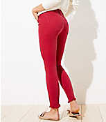 Petite Frayed Skinny Jeans in Rio Red carousel Product Image 3