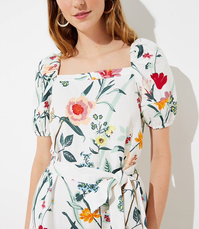 floral midi dress with pockets