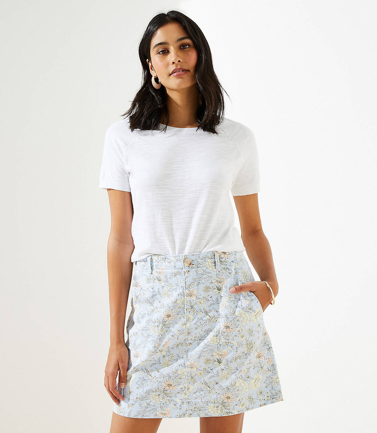Floral Pocket Shift Skirt