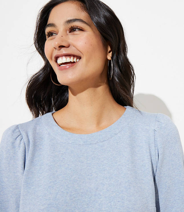 puff shoulder sweatshirt