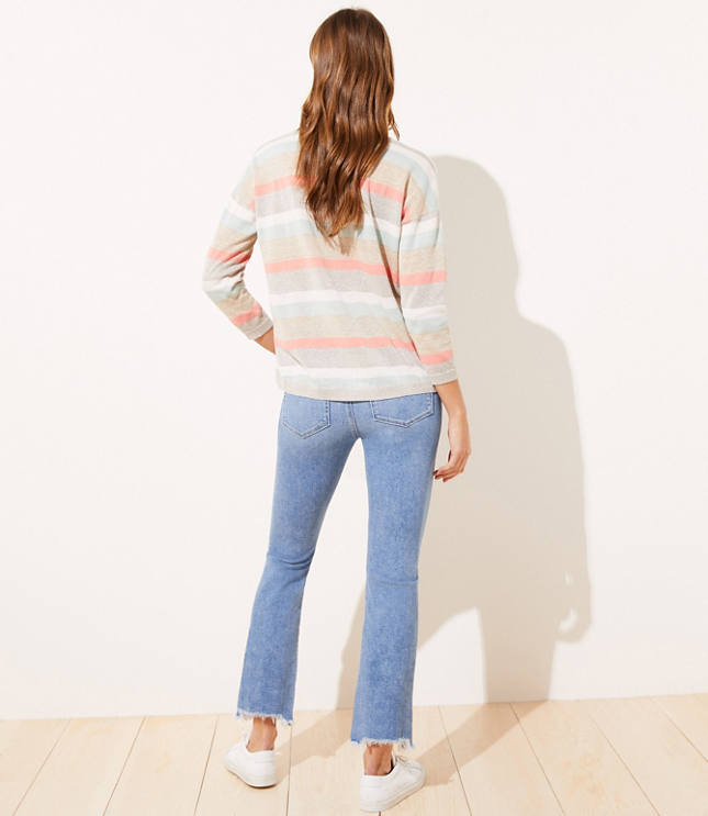 knit sweatshirt with shimmer stripes