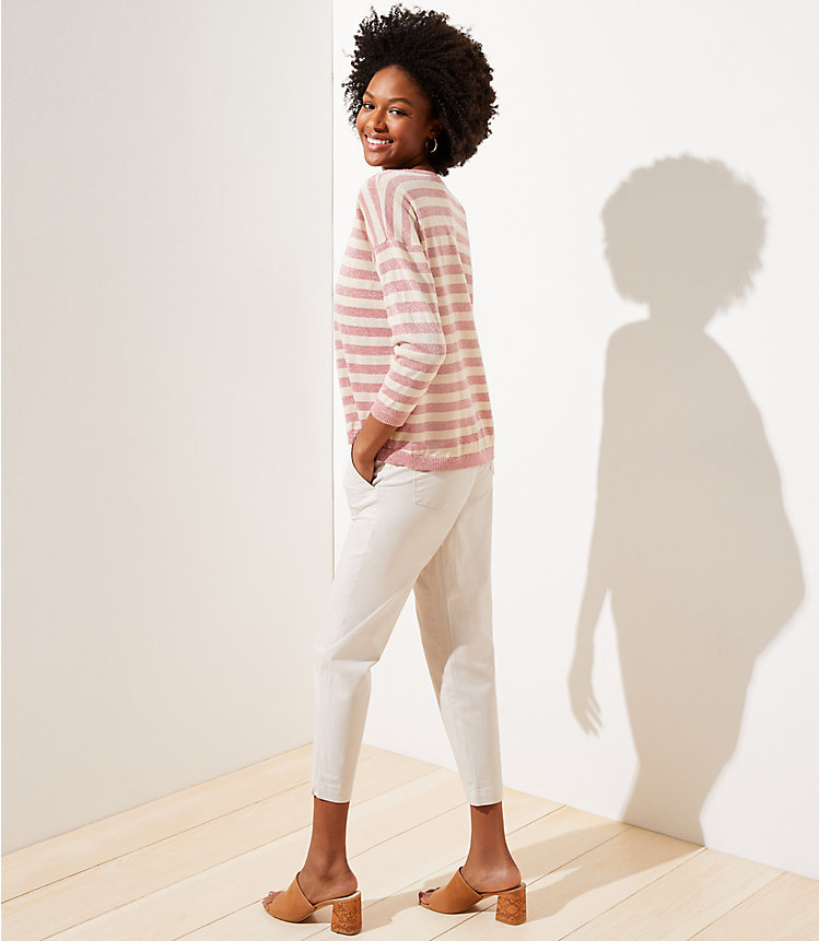 Shimmer Striped 3/4 Sleeve Sweater image number 2