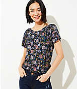 Floral Drop Shoulder Tee carousel Product Image 1