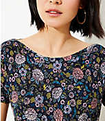 Floral Drop Shoulder Tee carousel Product Image 2