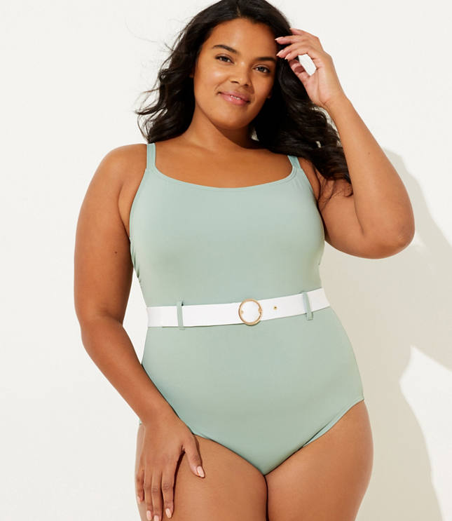 green plus size bathing suit