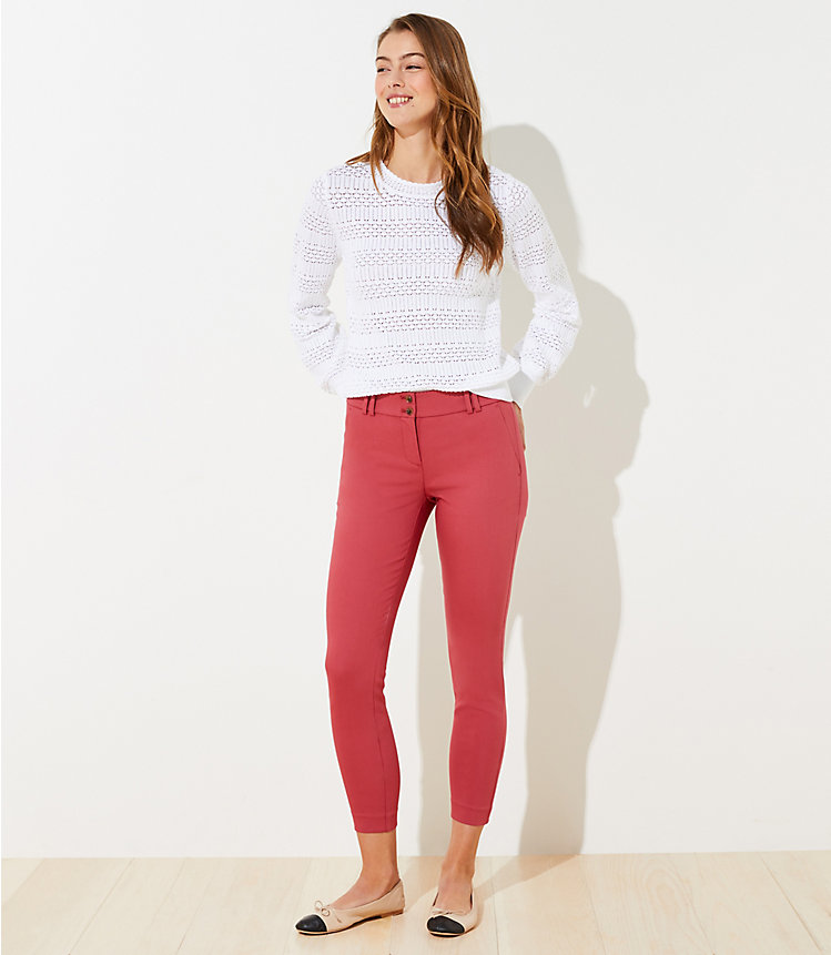 Double Button Skinny Ankle Pants image number 0