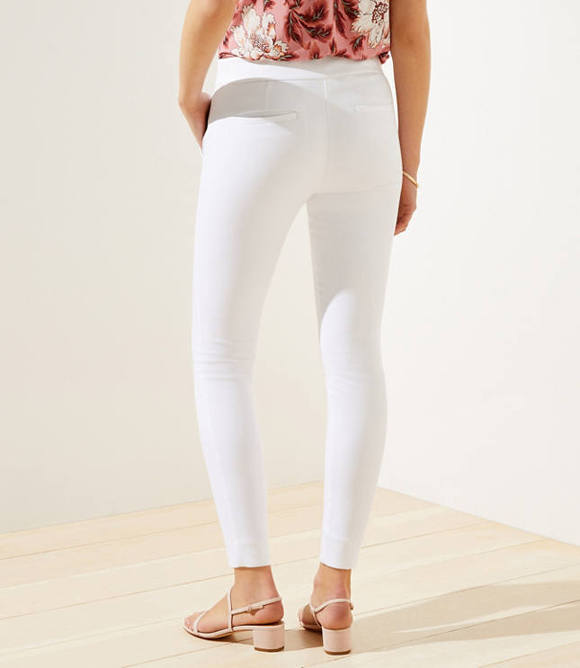 white skinny ankle pants