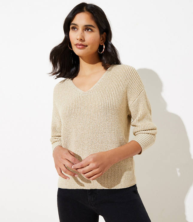Tie Back Double V Sweater