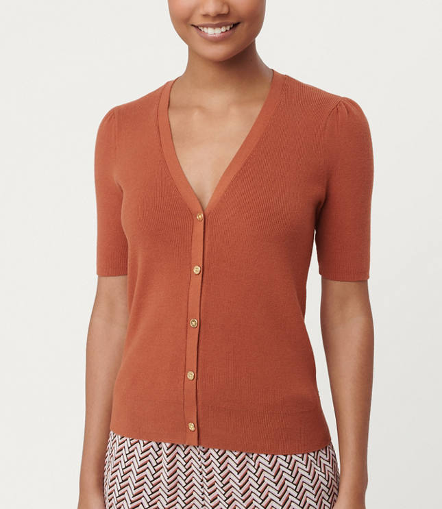 orange cardigan sweaters women's