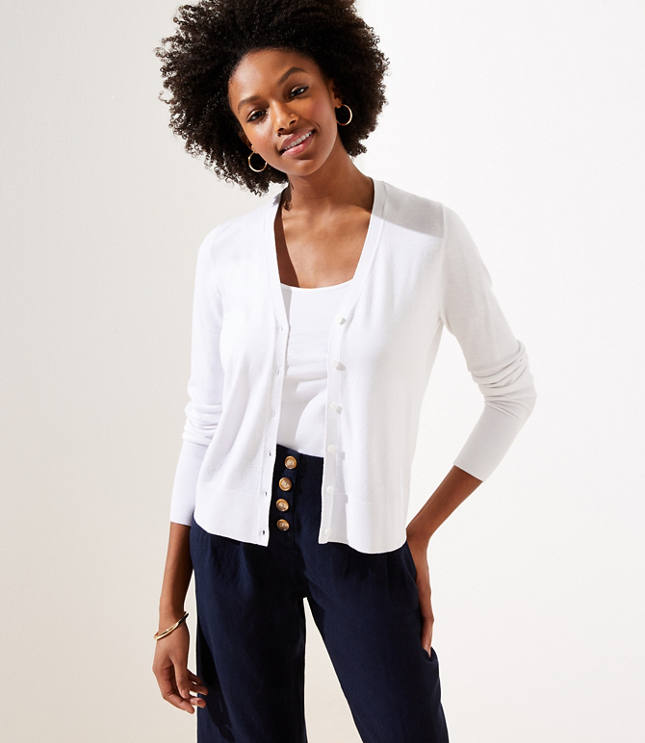 loft white cardigan