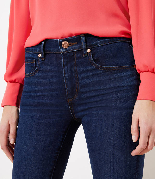Petite Curvy Slim Pocket Skinny Crop Jeans in Dark Indigo