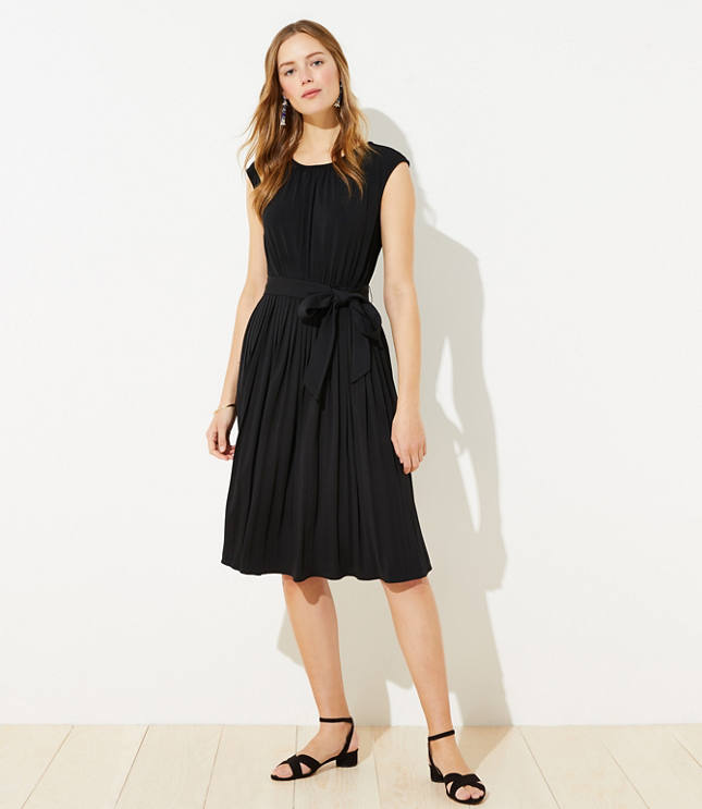 ladies black swing dress