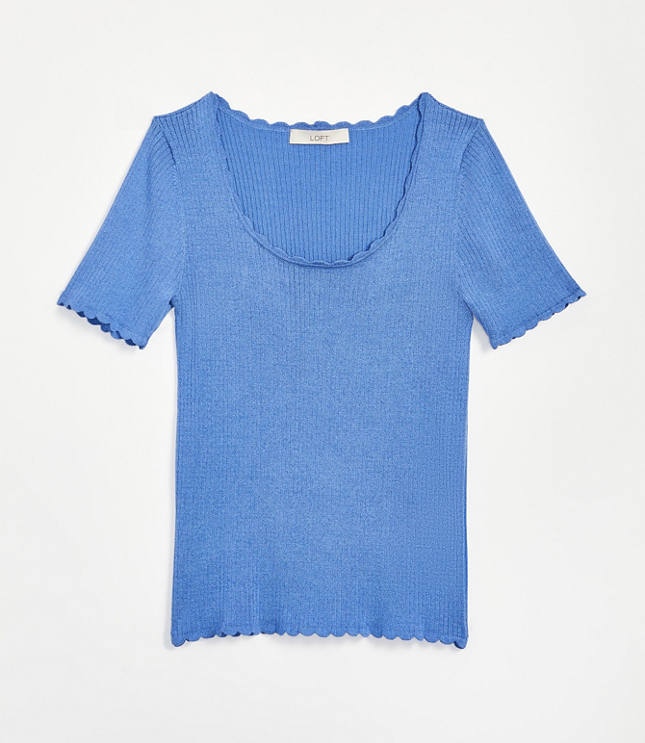 scalloped sweater tee