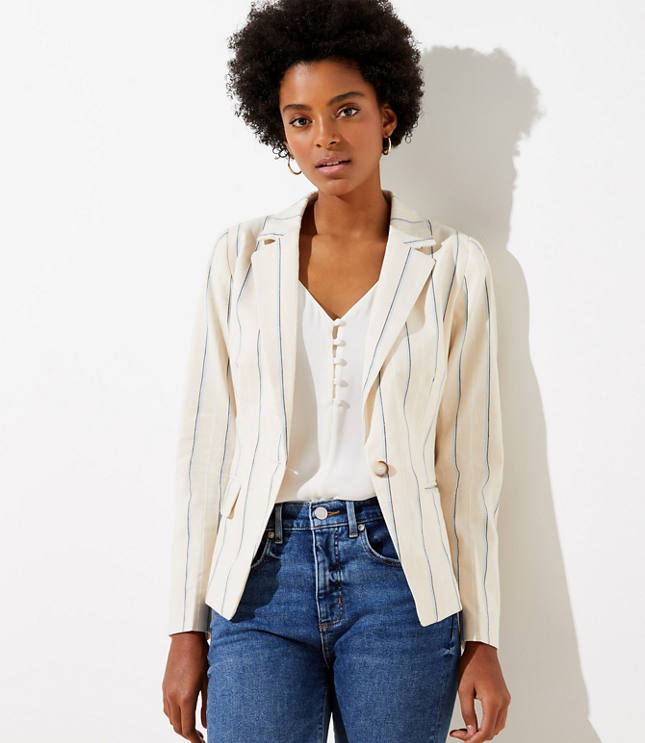 Stripe Cropped Blazer