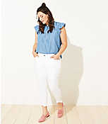 LOFT Plus Chewed Hem Slim Pocket Skinny Crop Jeans in White carousel Product Image 1