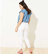 LOFT Plus Chewed Hem Slim Pocket Skinny Crop Jeans in White carousel Product Image 3