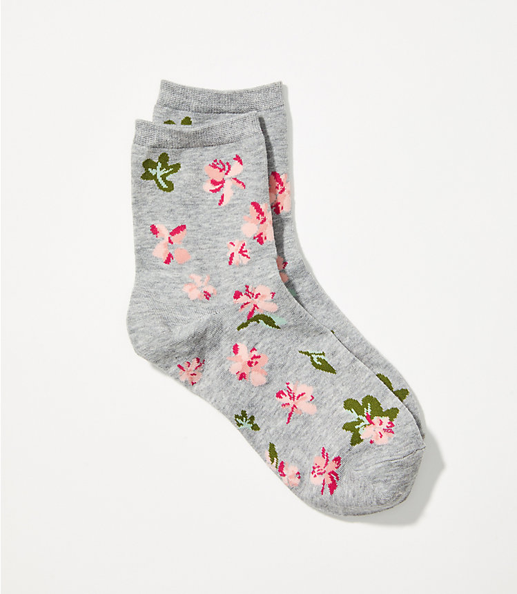 Floral Stripe Ankle Socks image number null