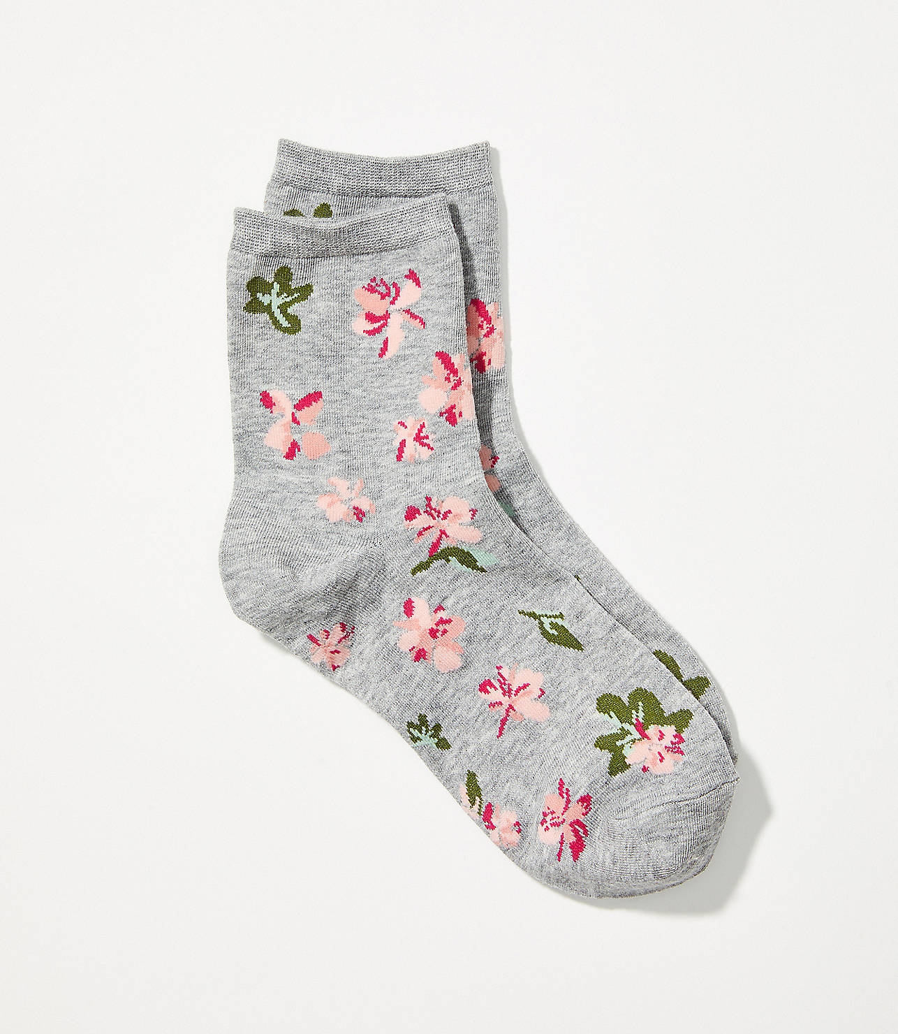 Floral Stripe Ankle Socks