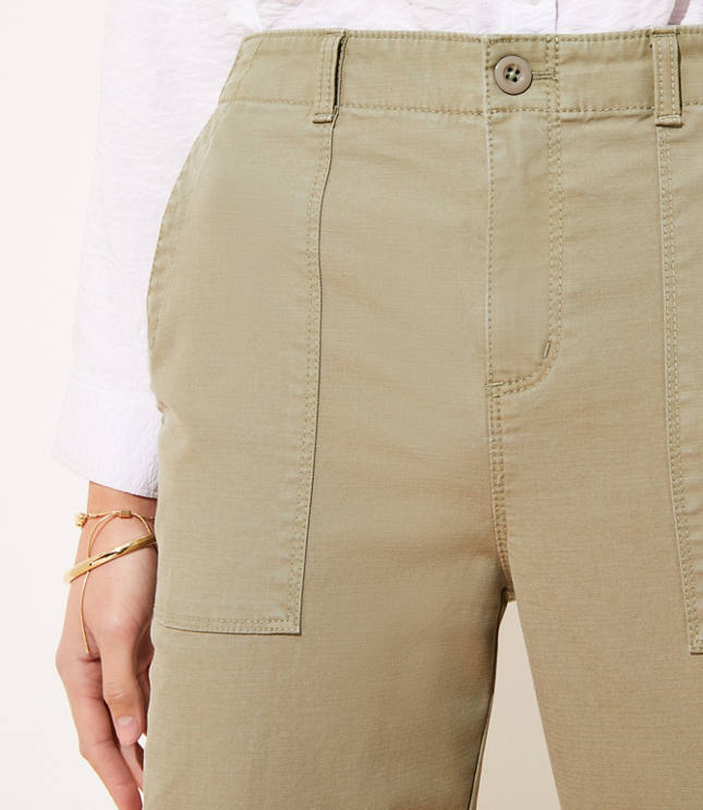 high waisted utility shorts