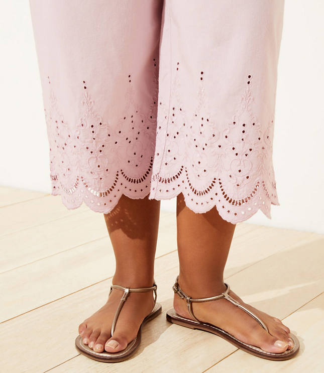 LOFT Plus LOFT Beach Eyelet Drawstring Pants