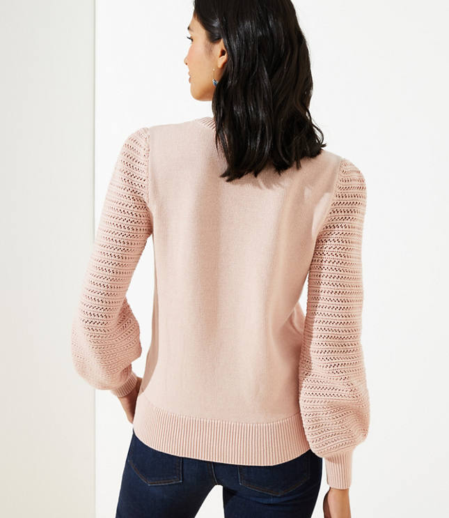 Loft stitched sleeve sweater hot sale