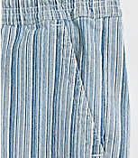 Cotton Linen Denim Pull On Shorts in Blue Stripe carousel Product Image 2