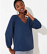Puff Sleeve V-Neck Top carousel Product Image 1