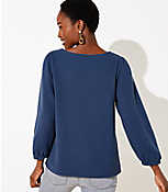 Puff Sleeve V-Neck Top carousel Product Image 3