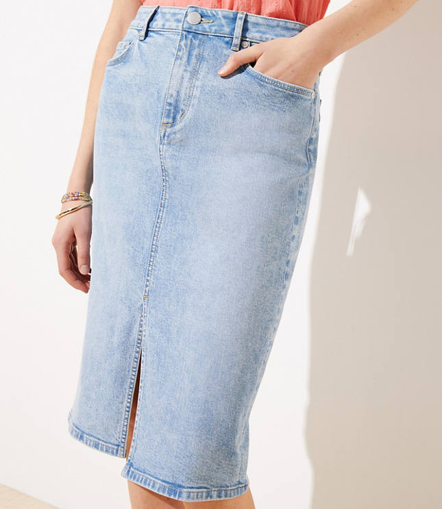 denim pencil skirt