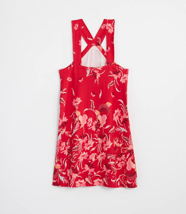 red floral swing dress