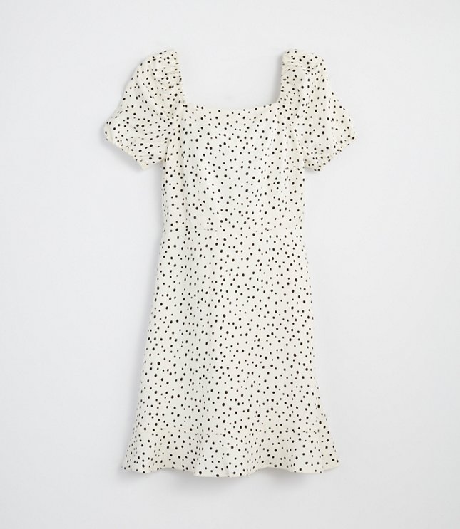 white dotted dress
