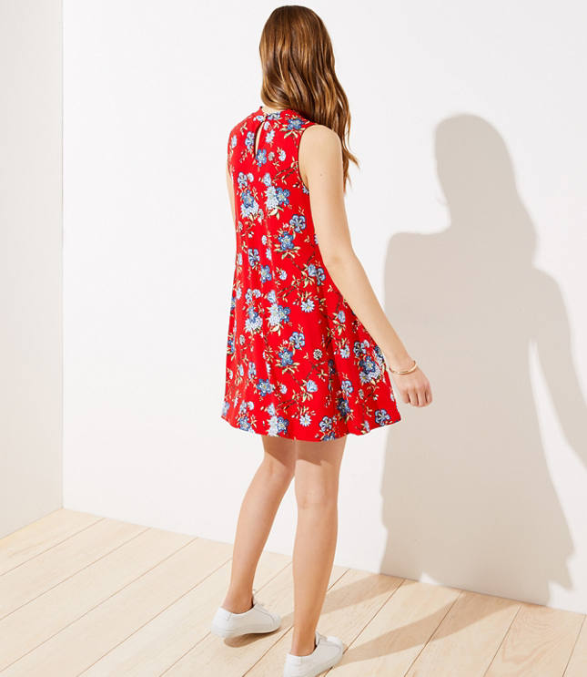 mock neck swing dress
