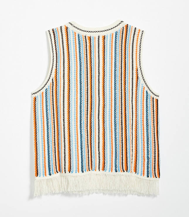 Lou Grey Striped Fringe Sweater Tank