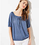 Shirred Linen Tee carousel Product Image 1