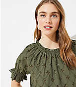 Eyelet Puff Sleeve Top carousel Product Image 2