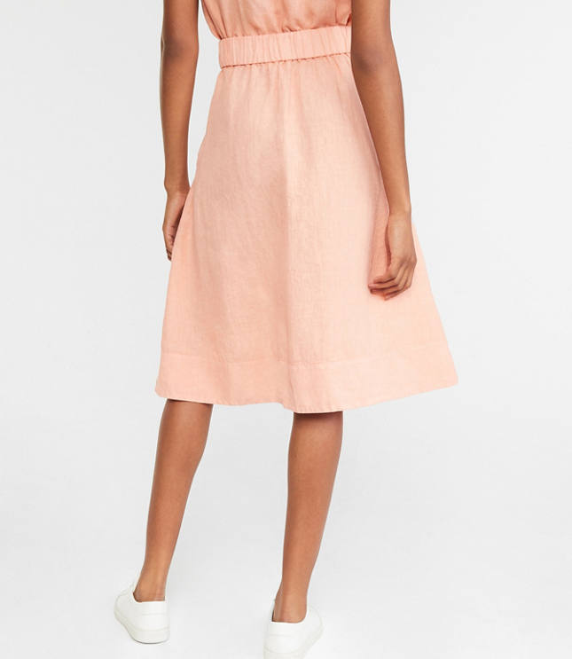 linen midi skirt with pockets