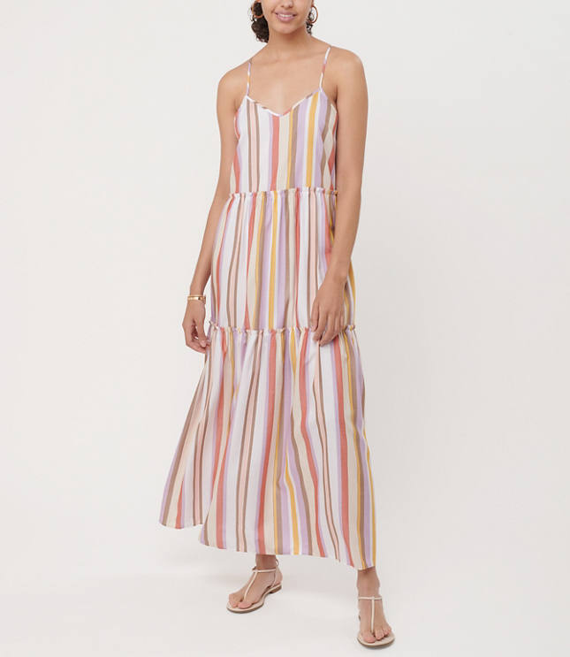 loft striped maxi dress