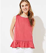Lace Trim Tulip Back Tank Top carousel Product Image 1