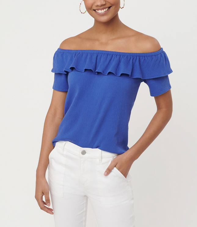 Crinkle Off The Shoulder Top